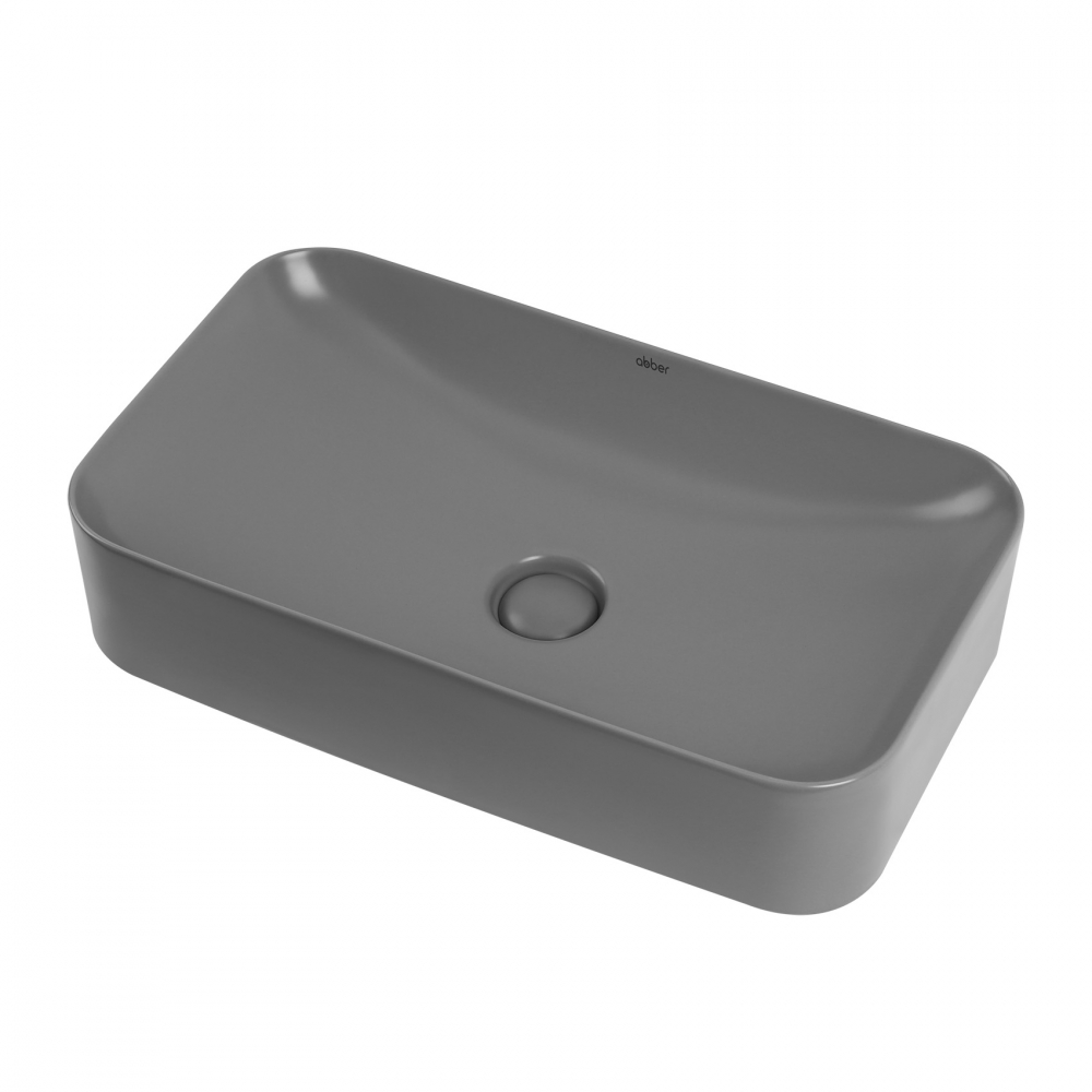 Раковина накладная 60см ABBER RECHTECK AC2204MG серый матовый