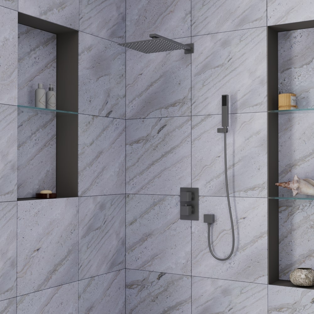 Душевая система встраиваемая с термостатом D&K Bayern.Liszt DA2515706A04, серый графит