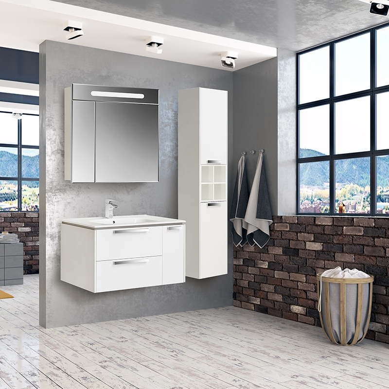 Шкаф-пенал Roca Lago 35 подвесной 857297806 Белый глянец