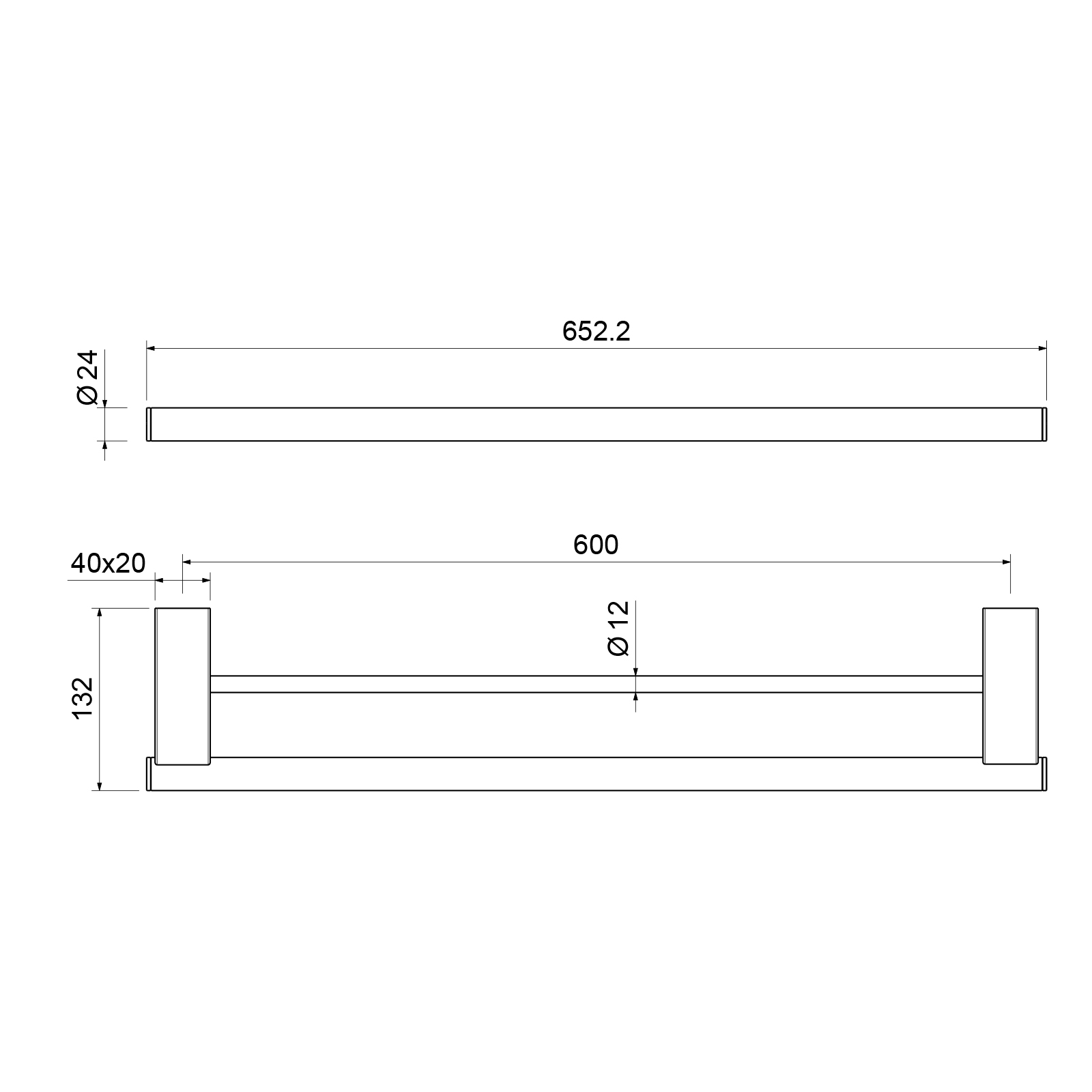Полотенцедержатель двойной Timo Luiro 18556/03 черный матовый