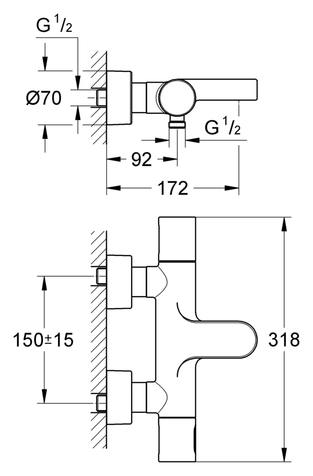 Термостат для ванны с душем Grohe Grohtherm 3000 Cosmopolitan 34276000 хром