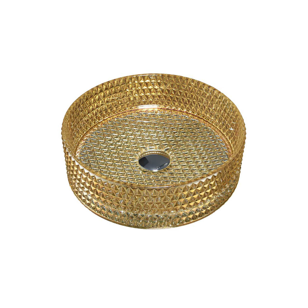 Раковина накладная 40см Vincea VBS-5GL05 стекло золото