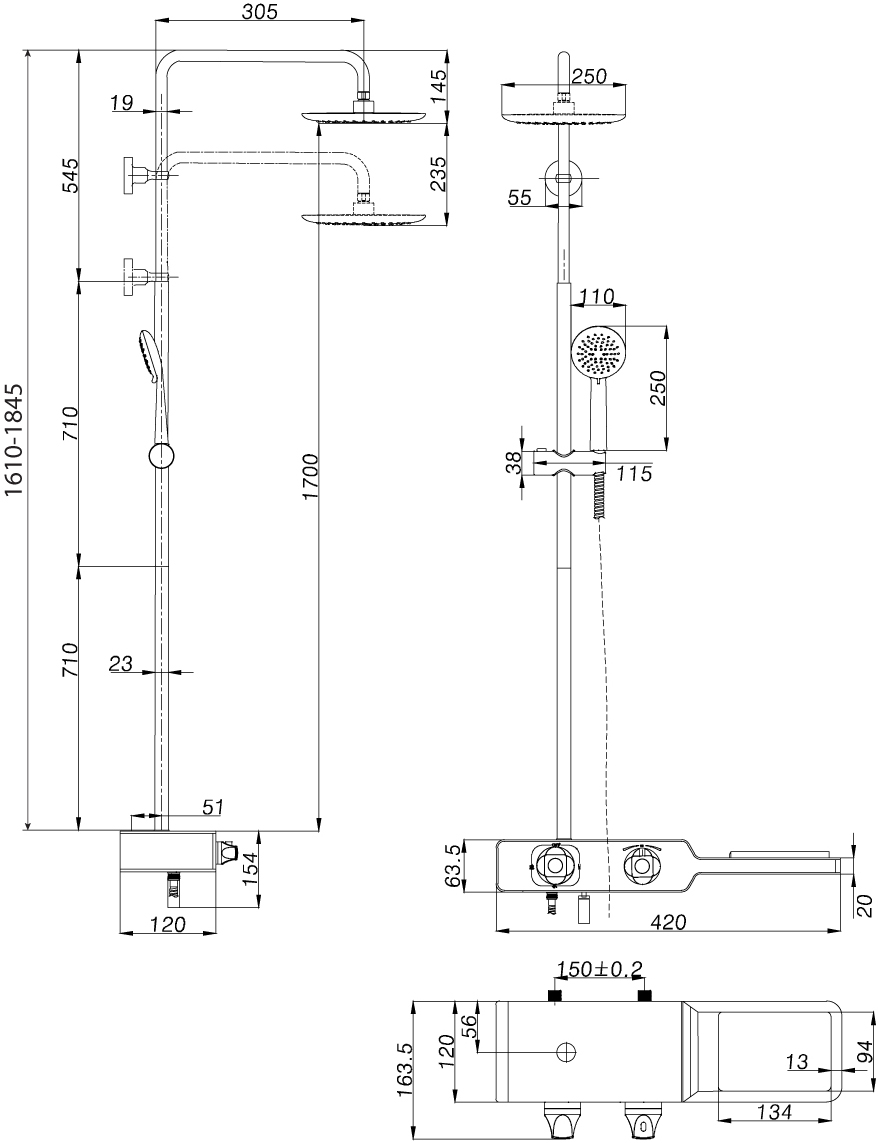 Душевая стойка Lemark Tropic LM7009C хром