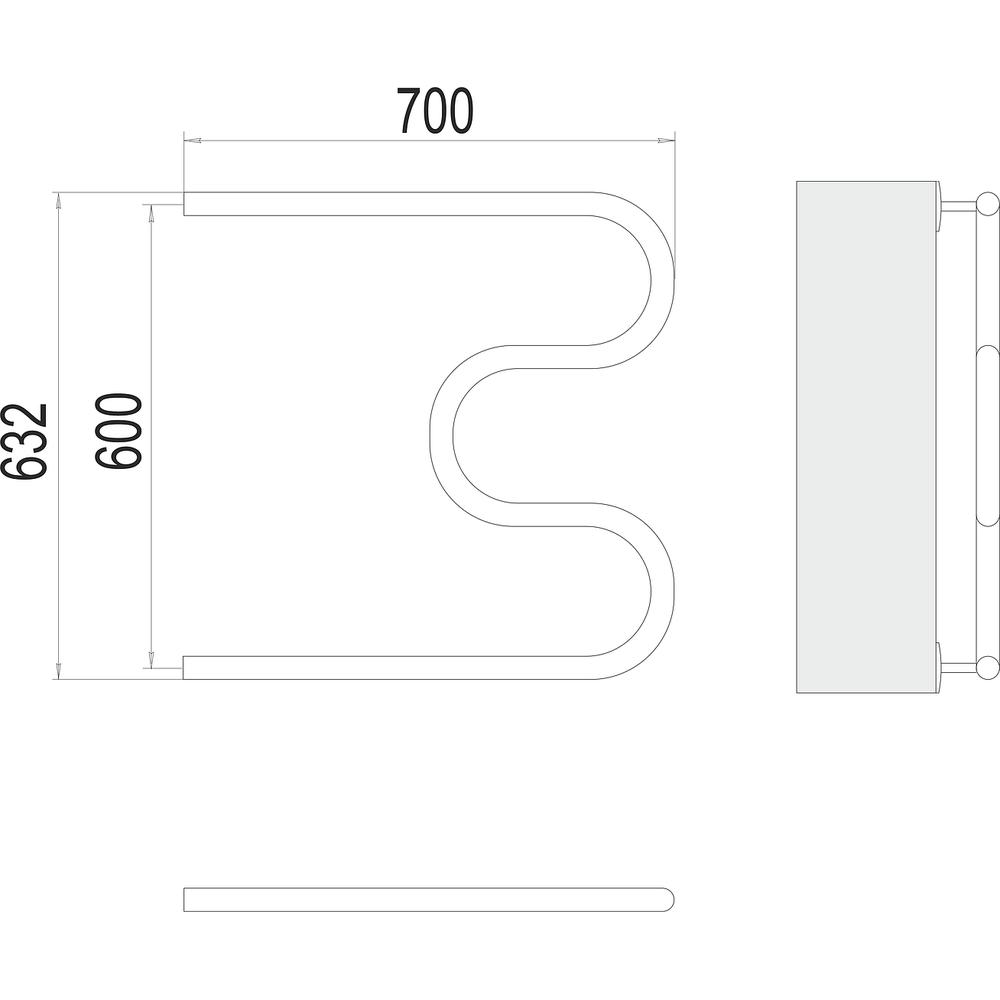 Полотенцесушитель водяной Terminus М-образный (1") 60х70