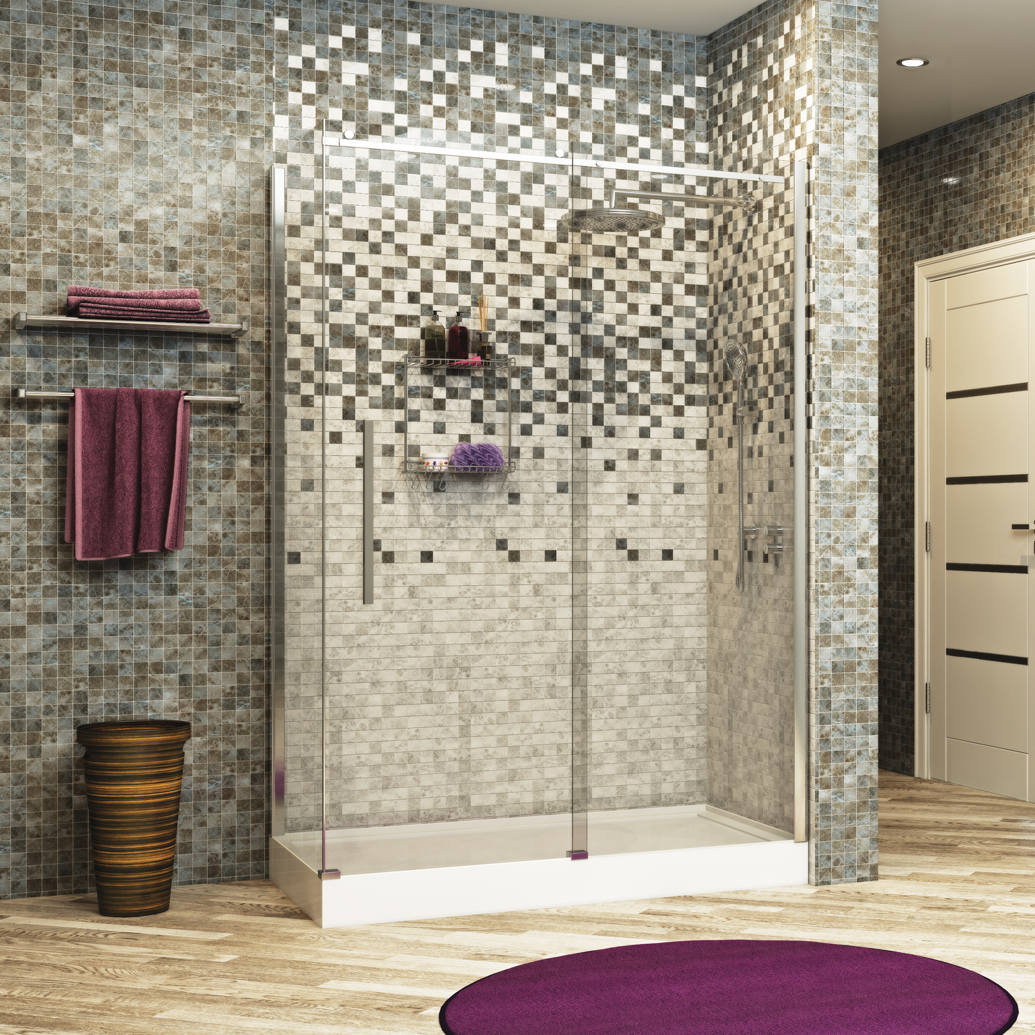 Душевой угол WasserKraft Dinkel 58R32 130x80x200, профиль хром, стекло прозрачное