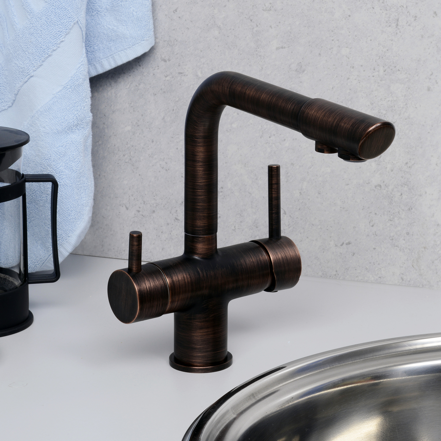 Смеситель для кухни WasserKraft A8047 темная бронза