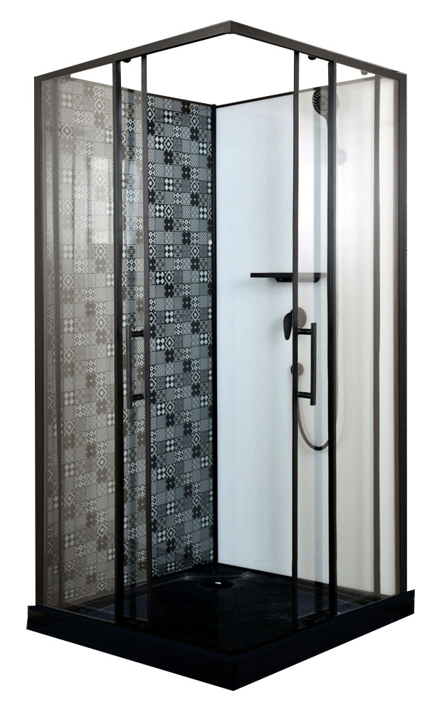 Душевая кабина Esbano Black ESKBB100СK 100x100x210см, профиль черный матовый, стекло прозрачное