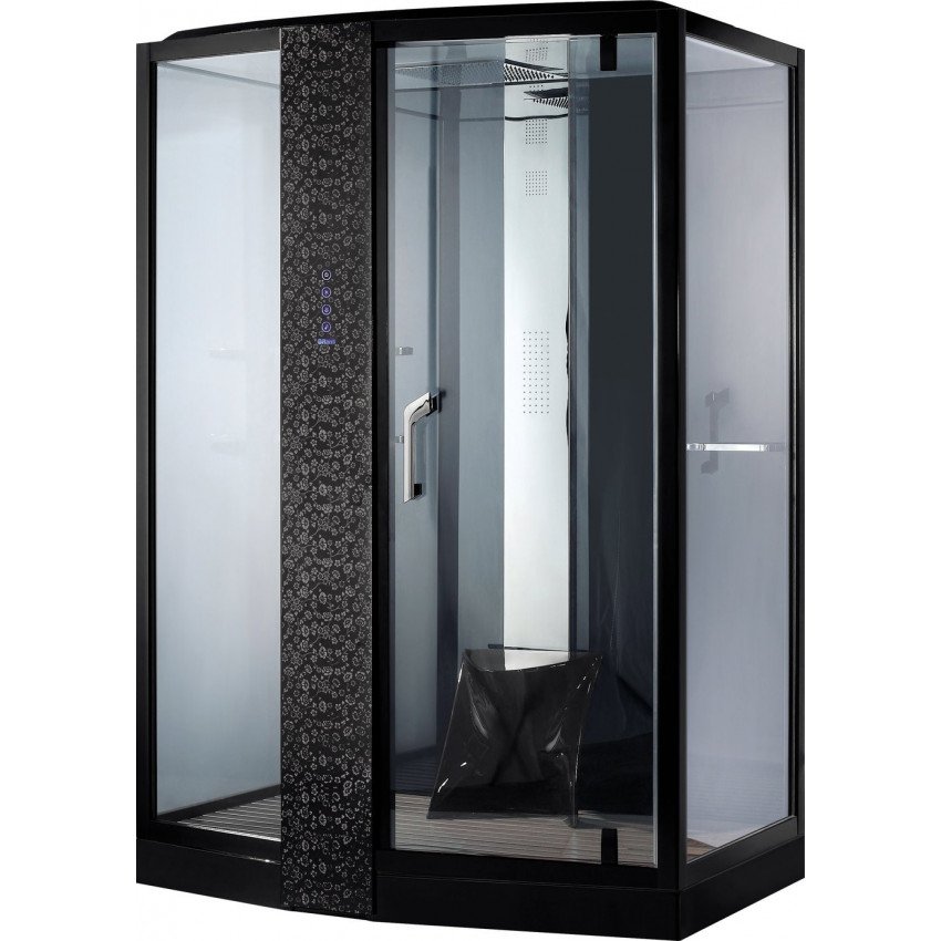 Душевая кабина Orans 89102LB 150x100x220 профиль черный, стекло прозрачное