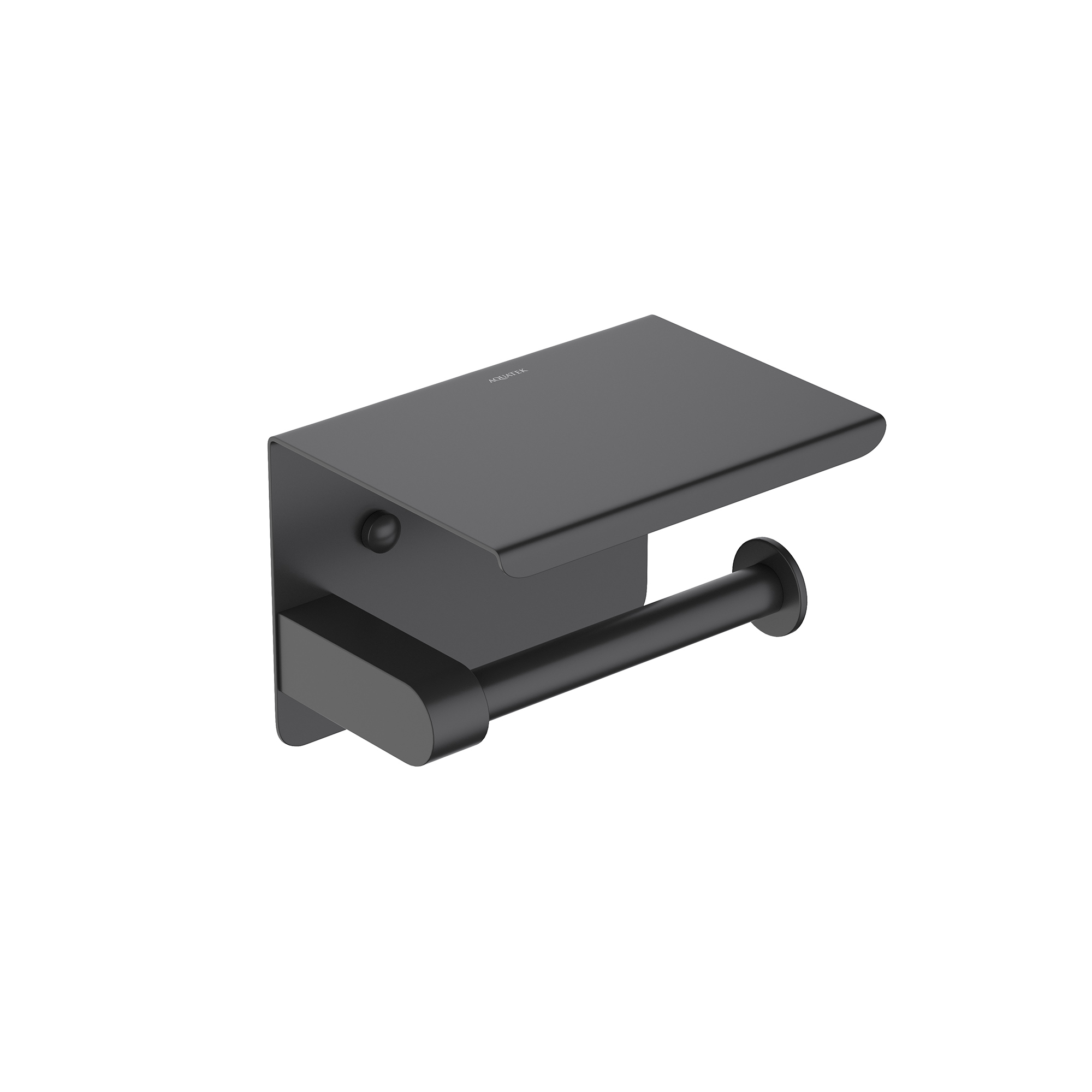 Держатель туалетной бумаги с полкой Aquatek Европа AQ4939MB черный матовый