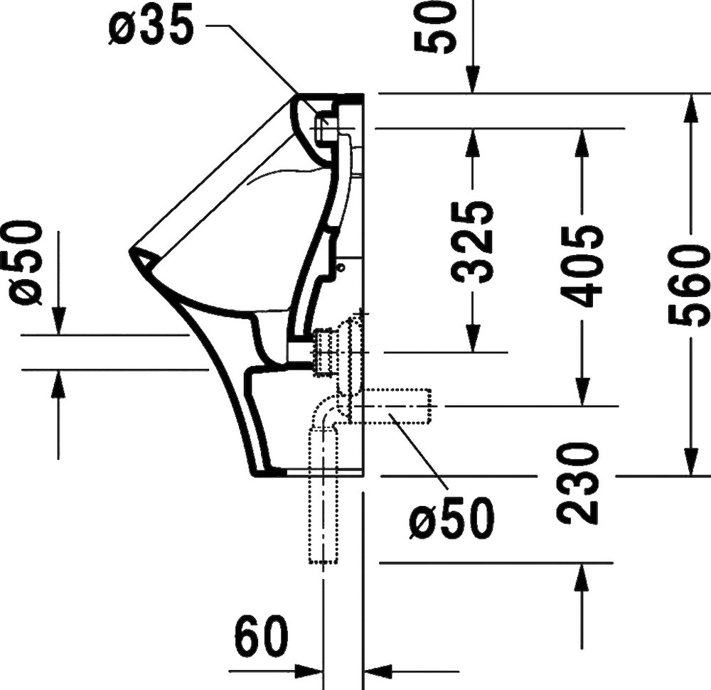 Писсуар подвесной Duravit DuraStyle 2804300000 белый, скрытый подвод воды