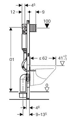 Инсталляция для подвесных унитазов Geberit Omega 12 111.060.00.1