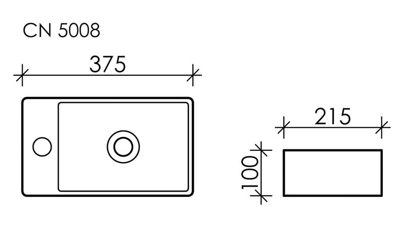 Раковина подвесная 37,5см Ceramica Nova Element CN5008 белый