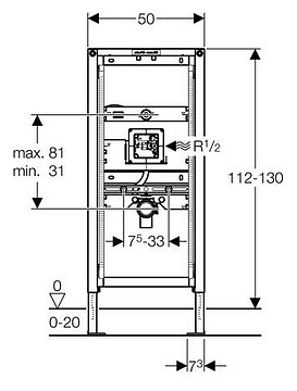 Инсталляция для писсуаров Geberit Duofix 111.689.00.1