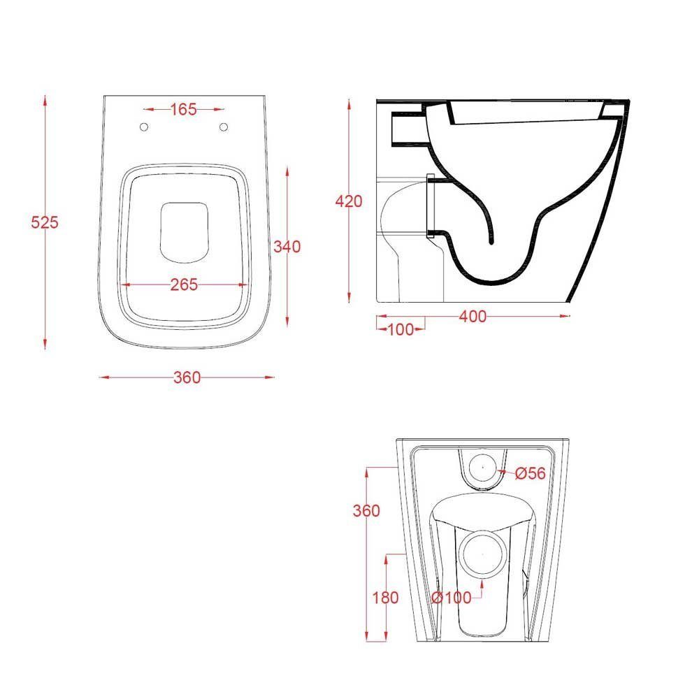 Унитаз приставной ArtCeram A16 ASV004 безободковый