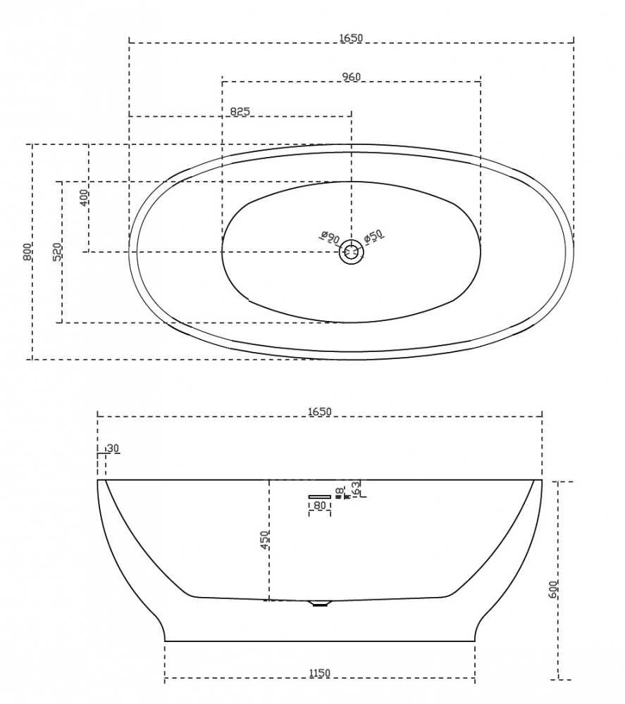 Акриловая ванна ABBER AB9207MB