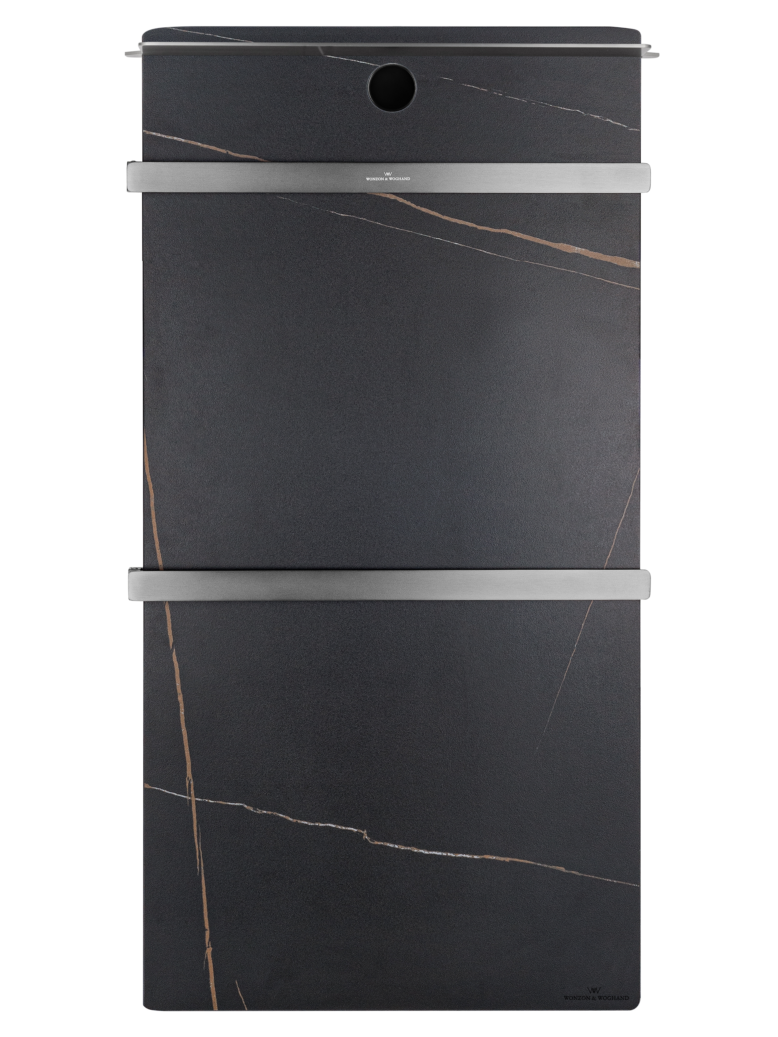 Полотенцесушитель электрический с каменной плитой Черный мрамор WONZON & WOGHAND STUTTGART, Темный графит (WW-A504-GM)