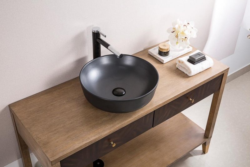 Раковина накладная BelBagno BB1315-H301 черный матовый