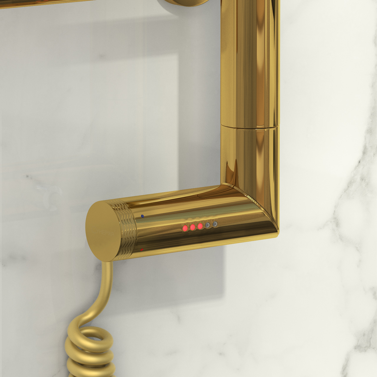 Полотенцесушитель электрический Сунержа Галант 2.0 80х60 золото, подключение правое