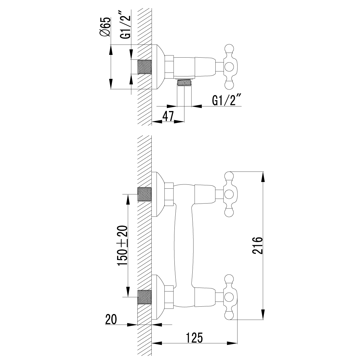 Смеситель для душа Lemark Vintage LM2803B бронза