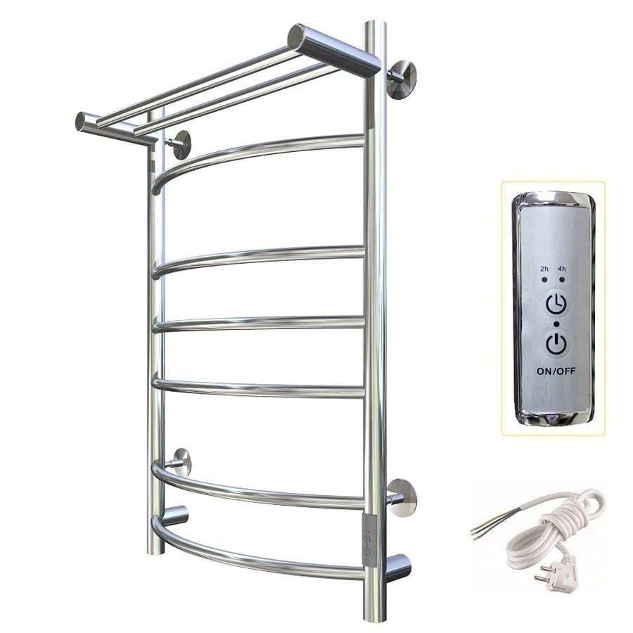 Полотенцесушитель электрический Тругор Приоритет Пэк сп серия 3 80х50 хром, с полкой