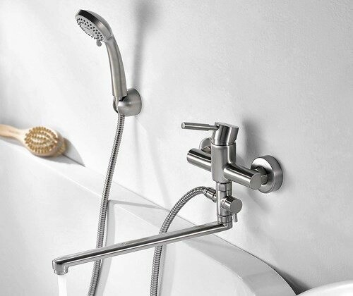 Смеситель для ванны с душем WasserKraft Wern 4202L хром матовый