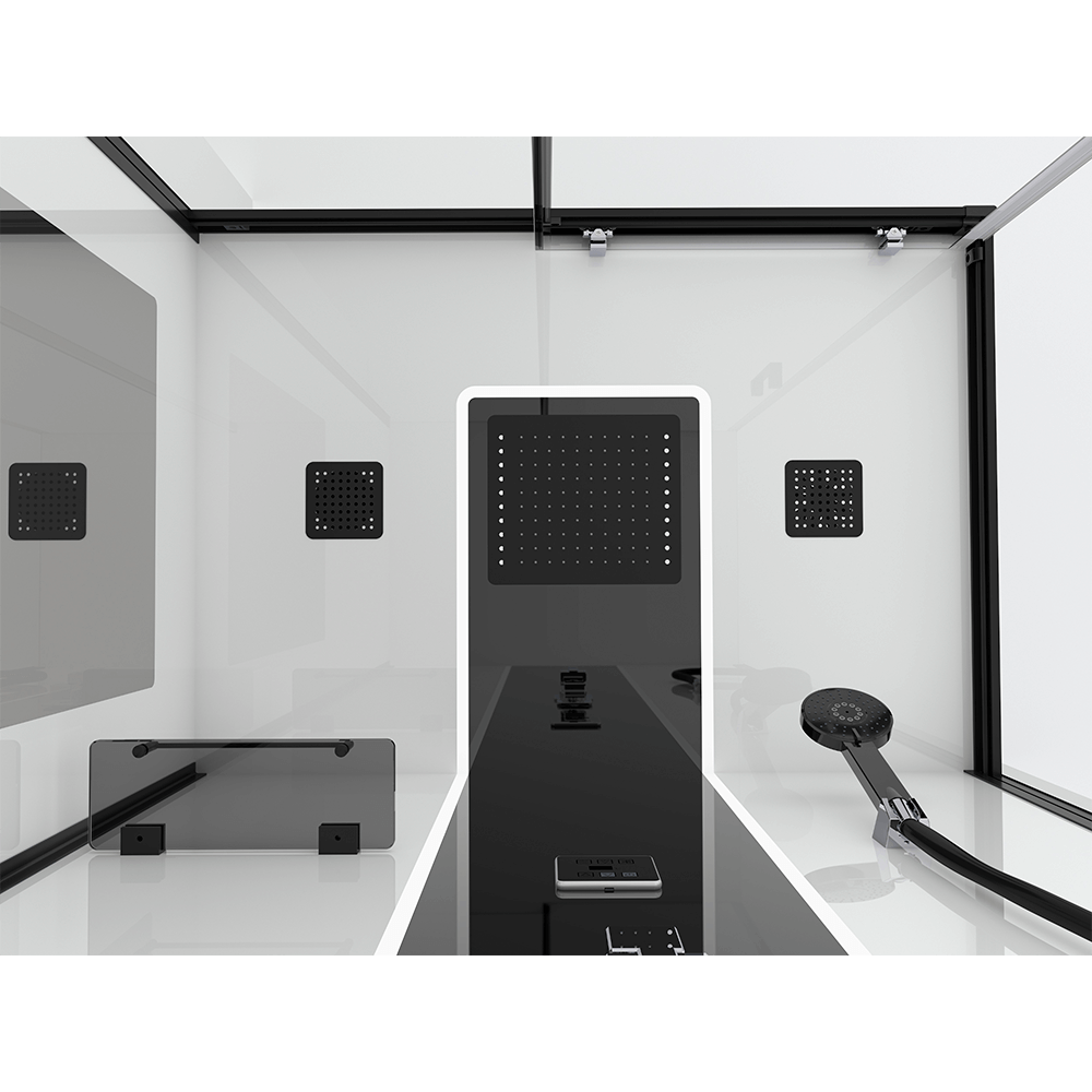 Душевая кабина Black&White G8800 110x80x225 профиль черный матовый, стекло прозрачное