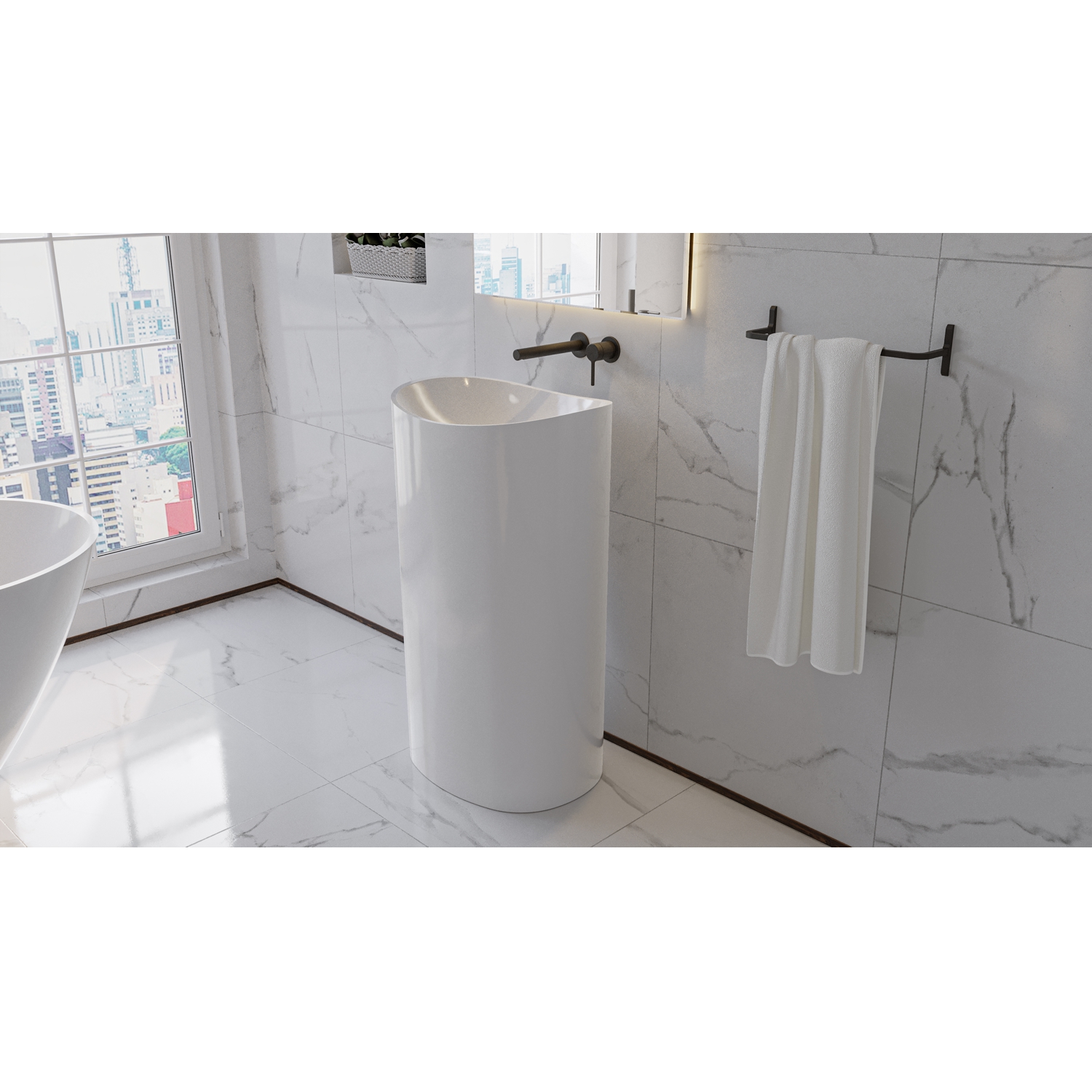 Умывальник WHITECROSS Stella 50x40 (белый глянец) иск. камень