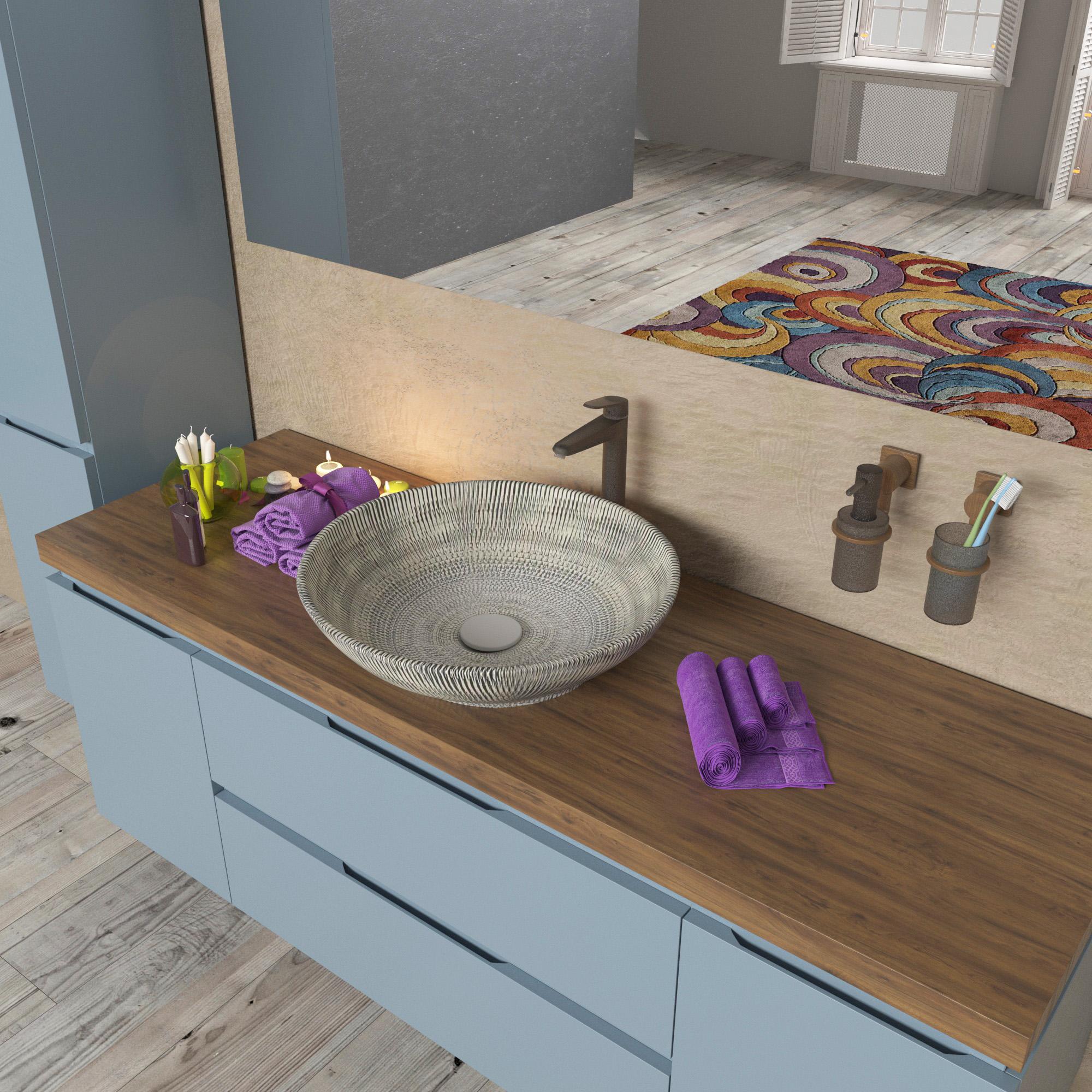 Раковина накладная 42см Point Артемида PN43152GM серый матовый