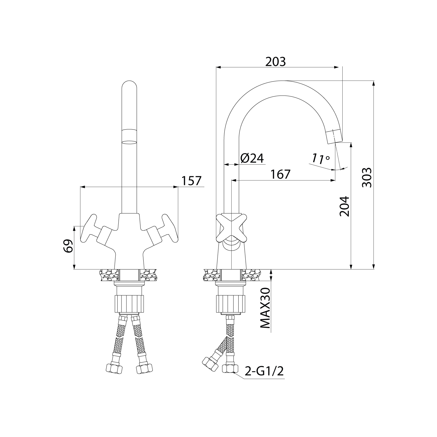 Смеситель для кухни IDDIS Acros ACRSB00i05 хром глянцевый