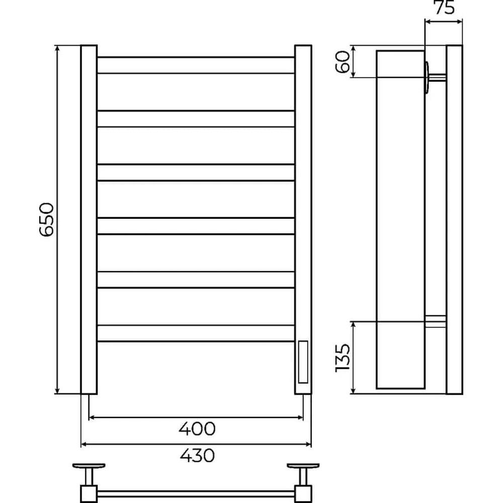 Полотенцесушитель электрический Terminus Ното П6 40х65