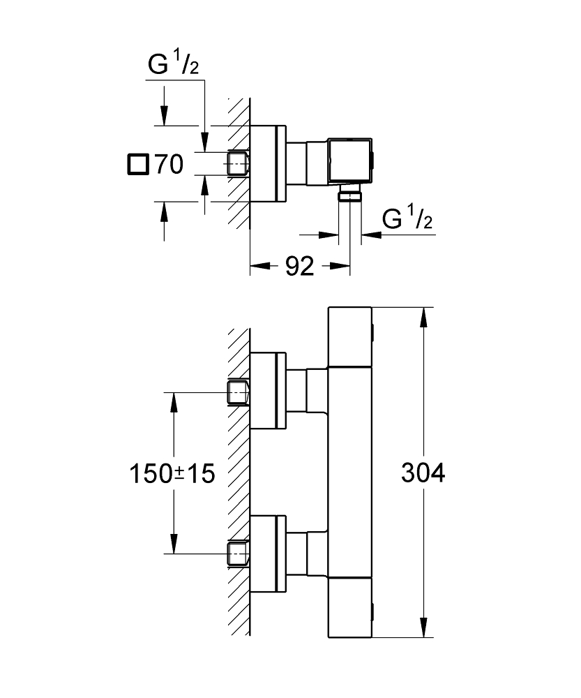 Термостат для душа Grohe Grohtherm Cube 34488000 хром