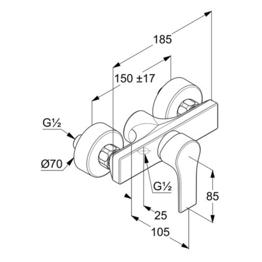 Смеситель для душа Kludi Zenta SL 488700565 хром