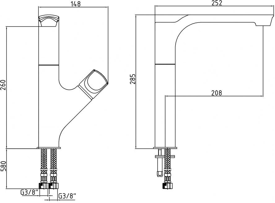 Смеситель для кухни E.C.A Myra 102118063HEX хром