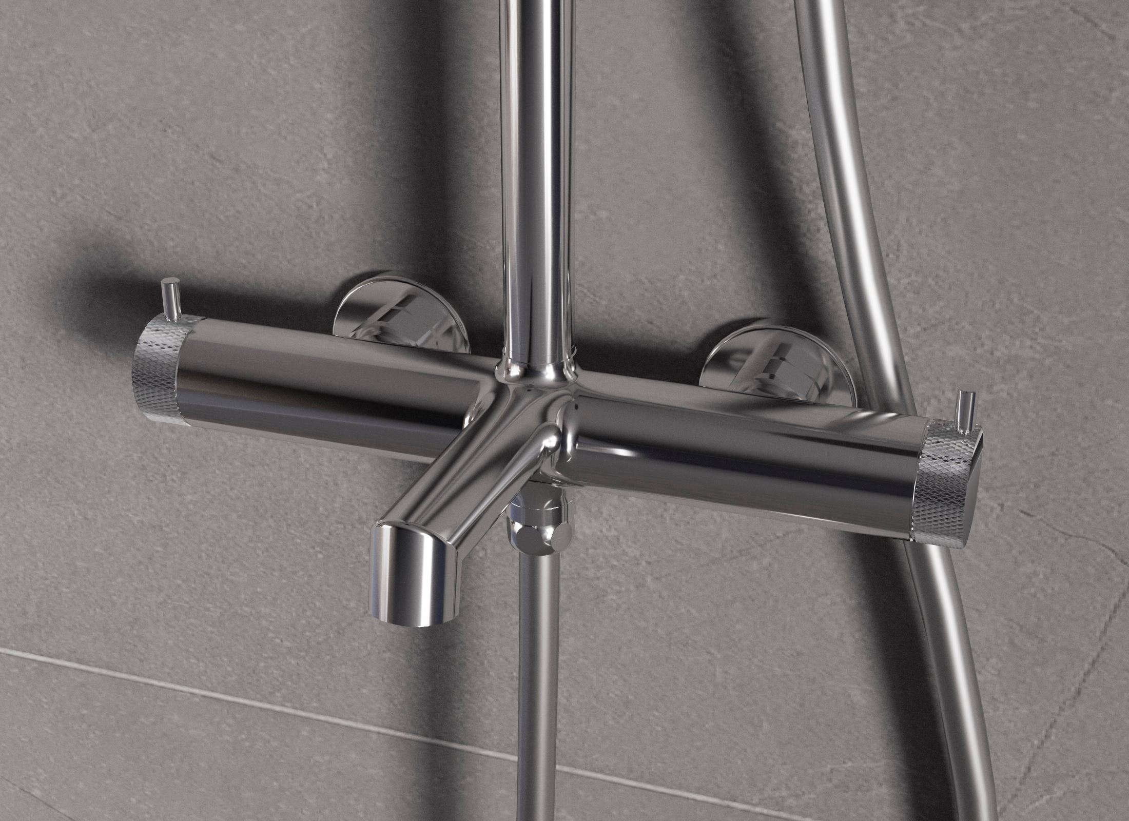 Душевая стойка со смесителем Vincea Rim VSFS-2RM1CH хром