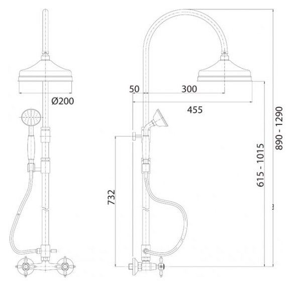 Душевая стойка Cezares ATLANTIS-NOSTALGIA-CD-02 бронза