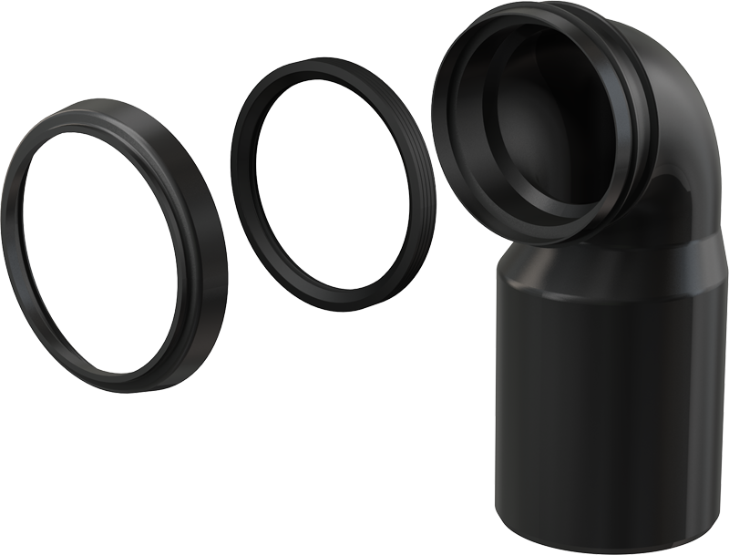 Колено выпускное для унитаза Alcaplast M906 Черное