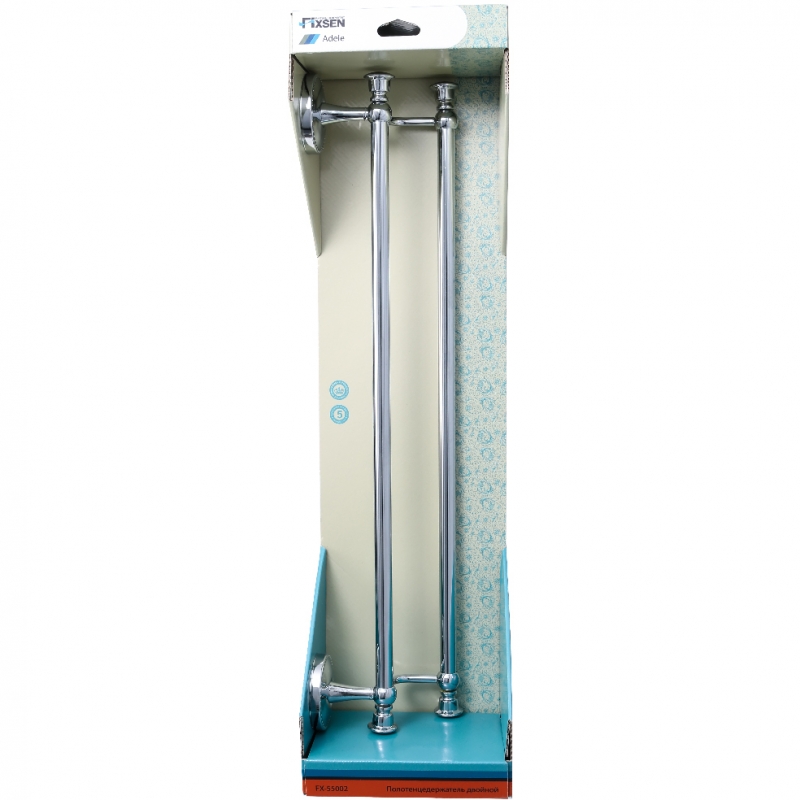 Полотенцедержатель Fixsen Adele FX-55002 двойной Хром