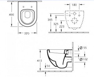 Унитаз подвесной Esbano ASTER черный матовый, с сиденьем микролифт