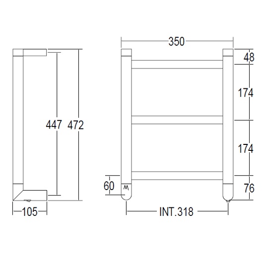 Полотенцесушитель электрический Margaroli Sole 540S 470х350 хром