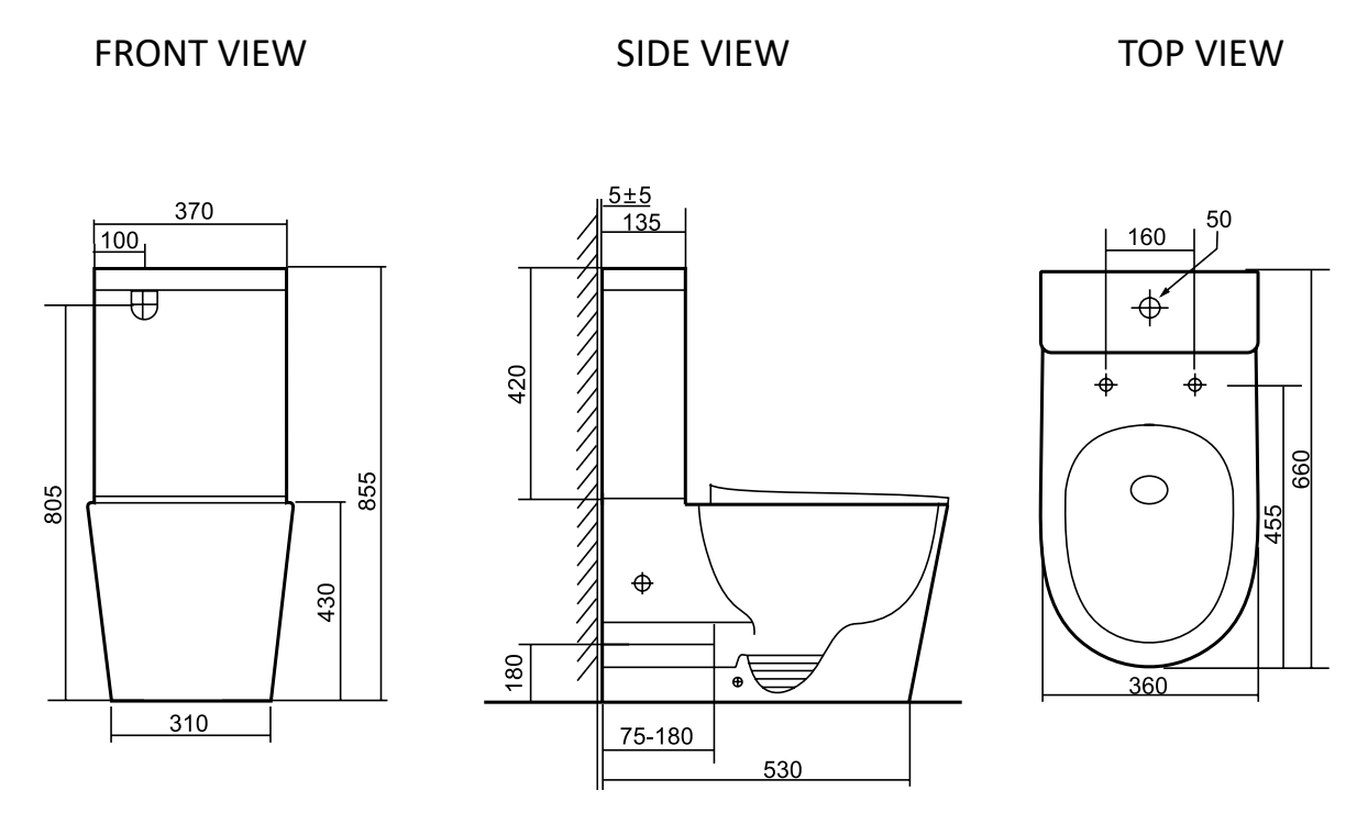 Унитаз напольный Santiline Торнадо SL-5026MB черный матовый