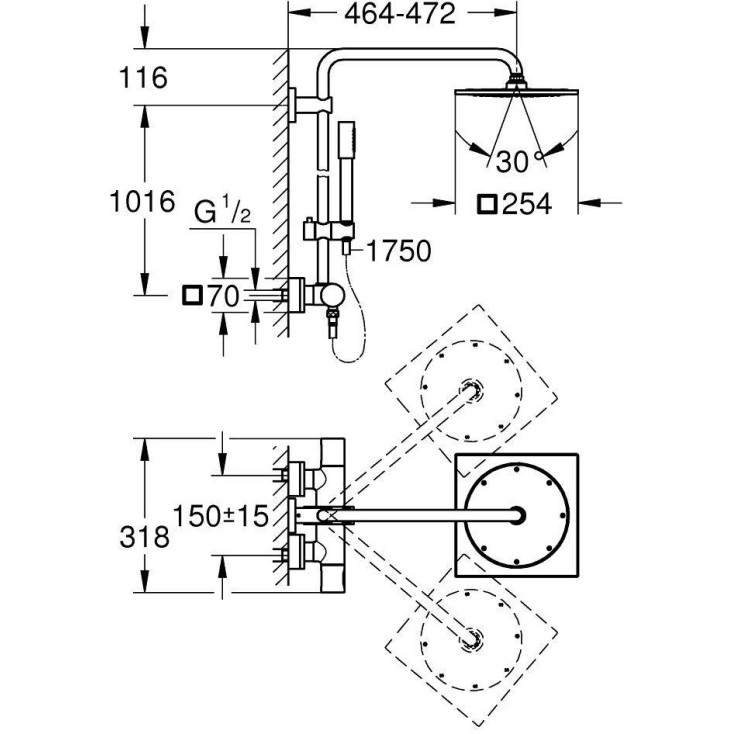 Душевая стойка Grohe Rainshower 27469000 хром