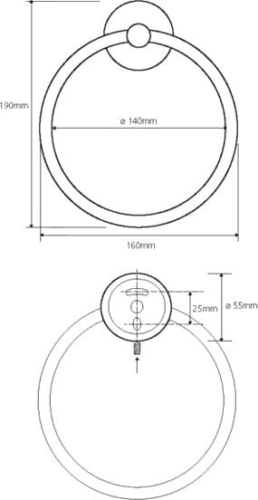 Кольцо для полотенец Bemeta Omega 104104062 Хром