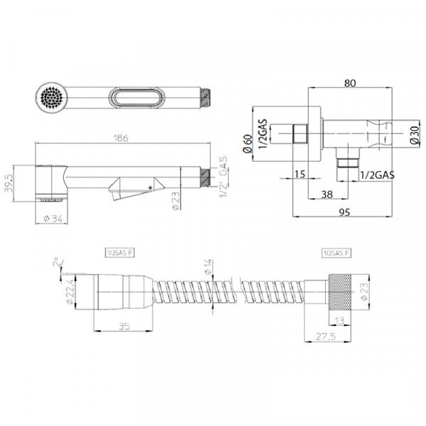 Гигиенический душ Bossini Macan C69050B.030 хром