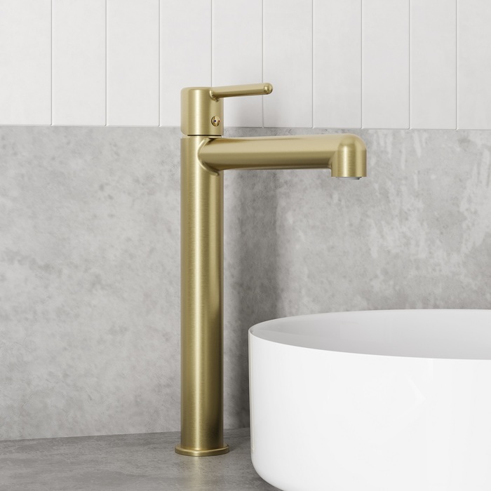 Cмеситель для настольного умывальника, золотой матовый, Aiger, IDDIS AIGMG01i01