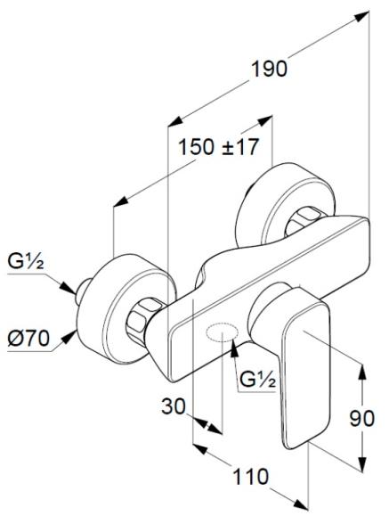 Смеситель для ванны с душем Kludi Pure&Style 408410575 хром