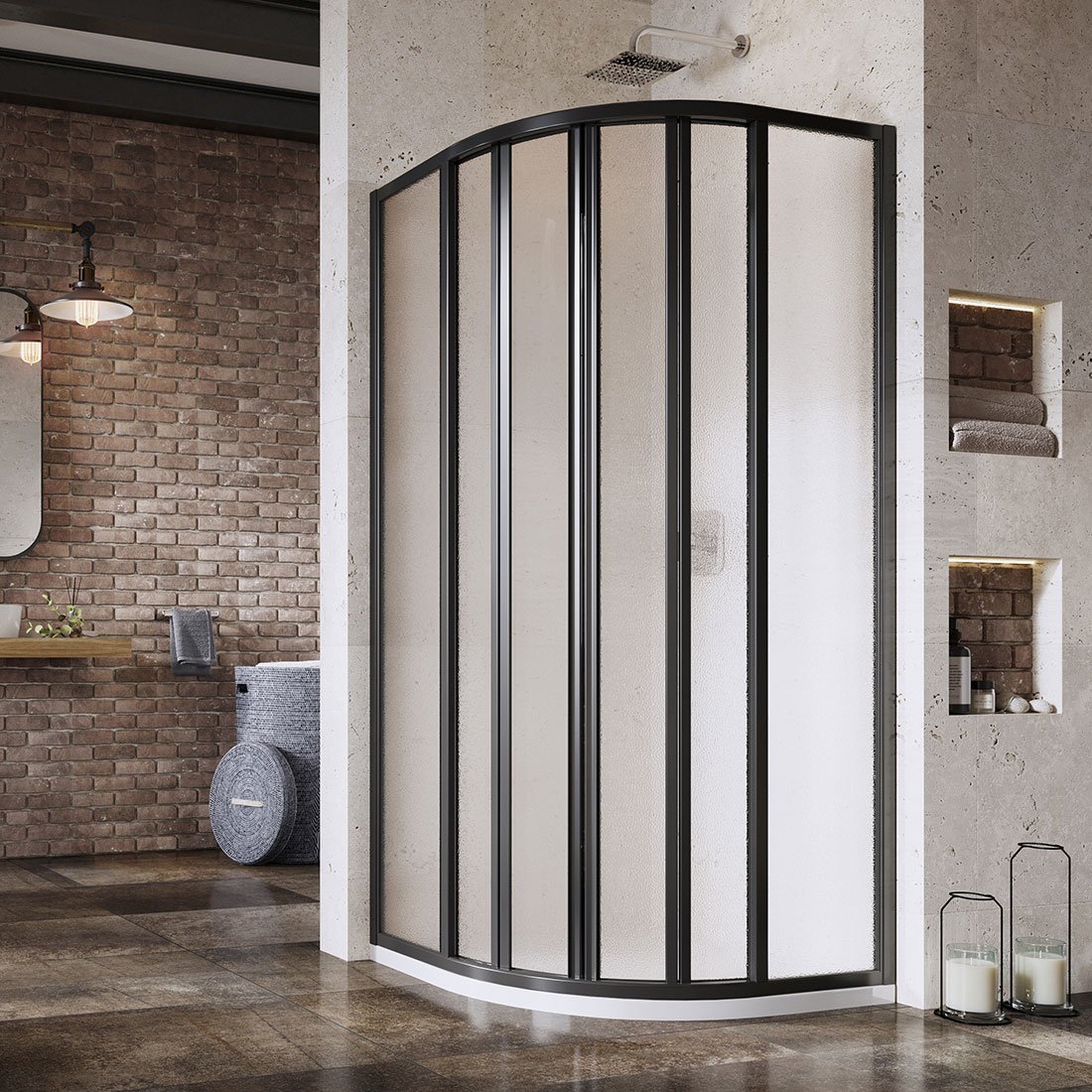 Душевой угол Ravak Supernova SKKP6 90x90x185 профиль черный, стекло матовое