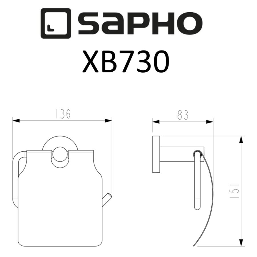 Держатель туалетной бумаги Sapho X-ROUND BLACK XB730 черный