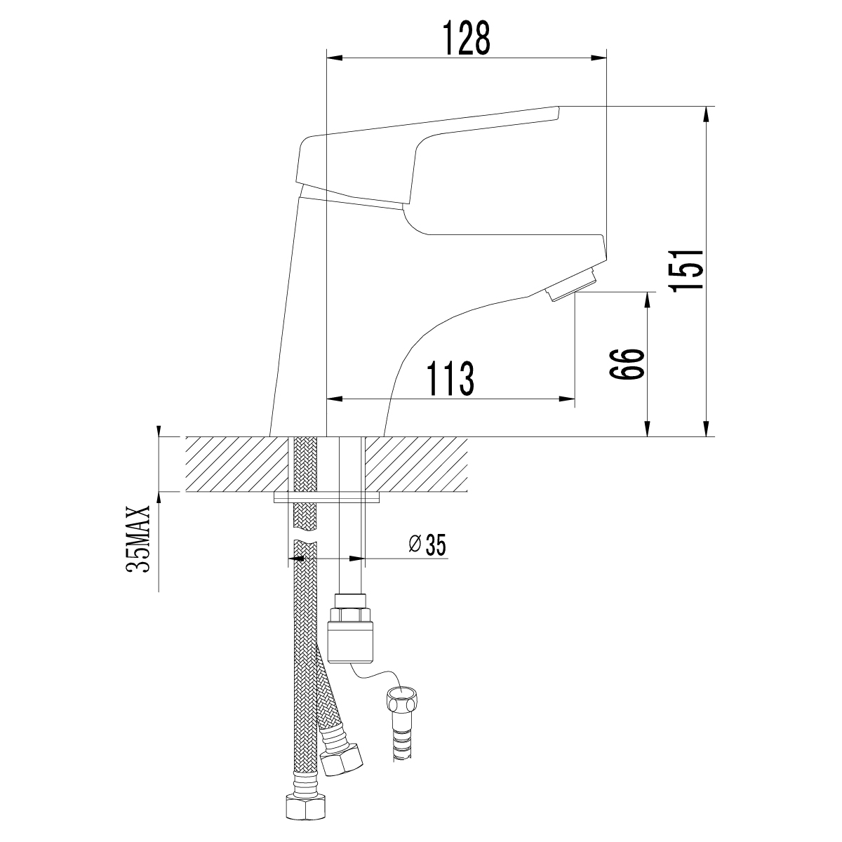 Смеситель для раковины  Lemark Luna LM4116C хром