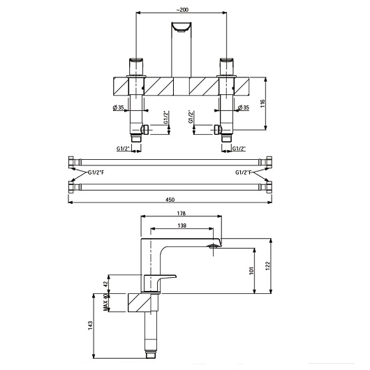 Смеситель для раковины Villeroy & Boch Liberty TVW10700700061 хром