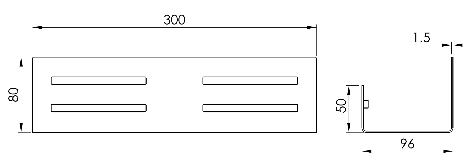 Полка прямая 30см Benesque Lumiere 70010203 черный брашированный